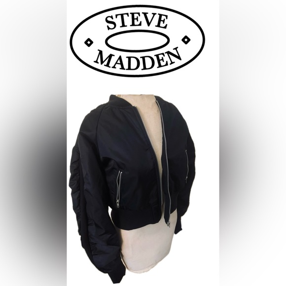 Jackets & Blazers - Steve Madden NWT Cropped Puffer Zip Jacket Coat Outerwear -Sz M-